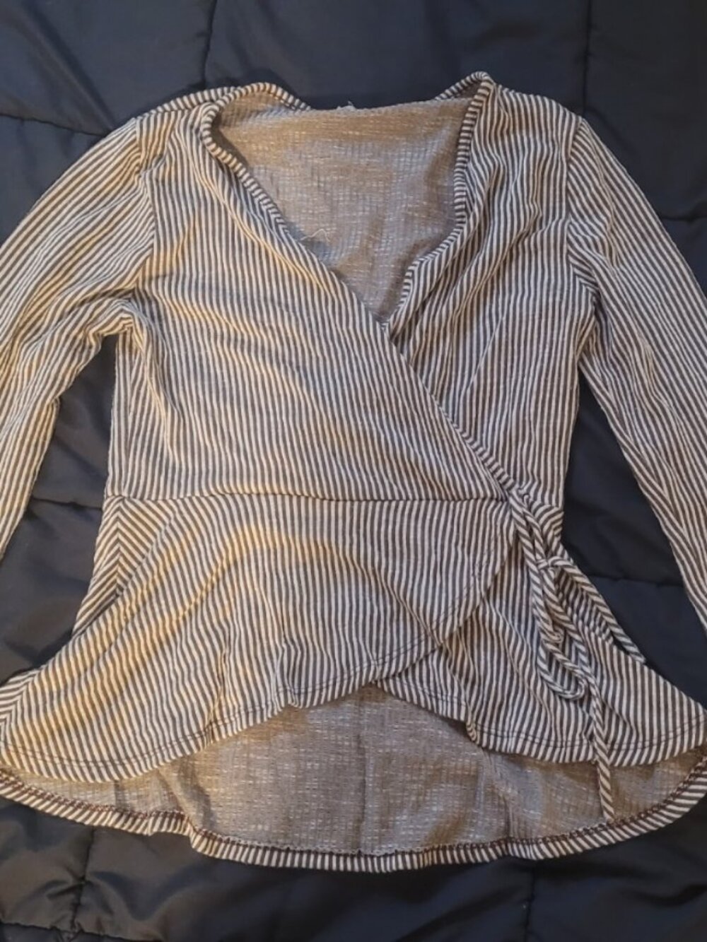 Caution to the Wind Striped Long-Sleeve Top